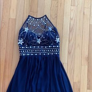 High-low halter prom dress